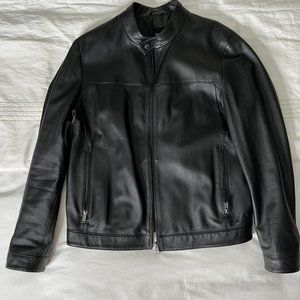 Hugo Boss Men's Leather Jacket|Black|Large Size